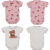 Kit Body Bebê Menina 2 Peças Lucila Ursinha Rosa Branco
