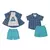 Conjunto 3 Peças Camisa Xadrez Short Carro Azul Upi Uli