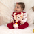 Macacão De Bebê Com Body Vermelho Elisa