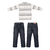 Conjunto Blusa e Calça Bebê Menino Algodão Listras Upi Uli
