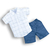 Conjunto Camisa Xadrez Bermuda Jeans Bebê Menino Upi Uli na internet
