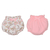 Kit Tapa Fralda 2 Peças Bebê Menina Rosa Lisa Laço Floral
