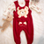 Macacão De Bebê Com Body Vermelho Elisa
