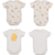 Kit Body Bebê 2 Peças Yula Patinho Animais Branco Amarelo
