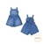 Macaquinho Com Alça Infantil Menina Azul Alicia Jeans Laço