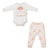 Conjunto Body Culote Bebê Menina Algodão Bordado Upi Uli
