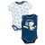 Kit 2 Peças Bebê Menino Body Regata E Com Manga Azul Upi Uli