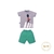 Conjunto Bebê Menino Camiseta Short Cinza Verde Murilo