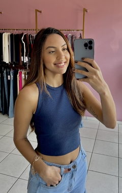 Cropped regata azul marinho - comprar online
