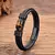 Pulseira Masculina Couro Legítimo com Pedra Olho de Tigre - loja online