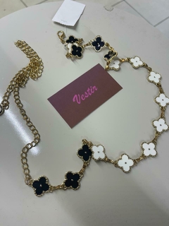 Cinto Trevo preto e branco - comprar online