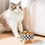 Tigela para cães e gatos com bolinhas xadrez em aço inoxidável resistente