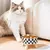 Tigela para cães e gatos com bolinhas xadrez em aço inoxidável resistente - Naru Shop