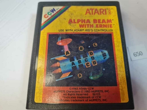 Cartucho de Atari Alpha Beam with Ernie 650