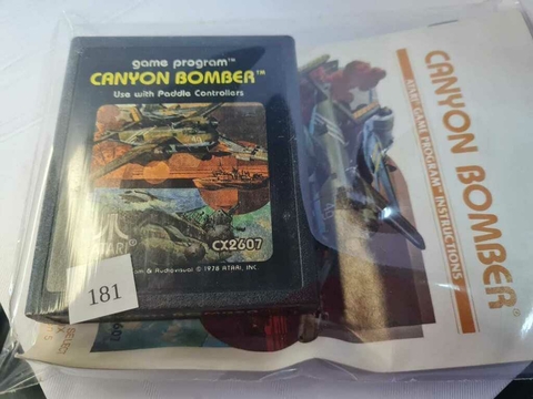 Cartucho de Atari Canyon Bomber 181 com Manual