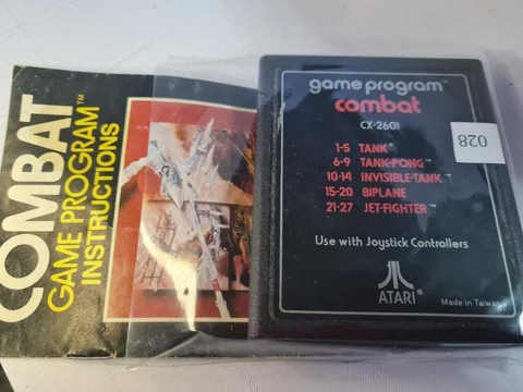 Cartucho de Atari Combat Text Label com Manual 28
