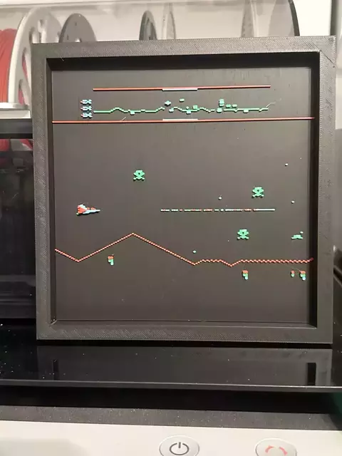 Quadro 3D Defender Diorama Atari Exclusivo