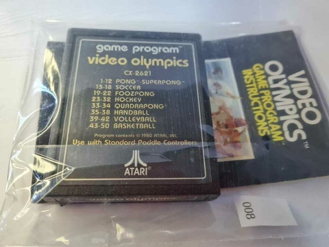 Cartucho de Atari Video Olympics Text Label com Manual 8
