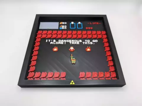 Quadro 3D Zelda It is Dangerous to Go Alone Diorama Exclusivo