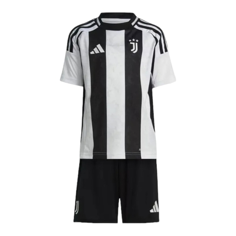 Kit Infantil Juventus I 24/25 - Adidas - Branco e preto