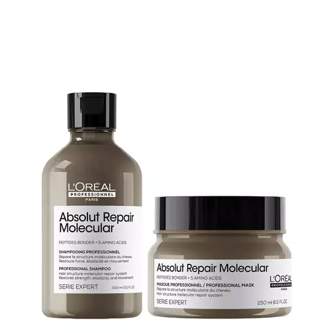 Kit Absolut Repair Molecular L´Oréal: Shampoo + Máscara - comprar online