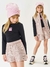 CONJ BLUSA MANGA LONGA E SHORT PRETO/ROSE