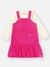 CONJUNTO BODY MANGA LONGA E SALOPETE ROSA NEON - comprar online