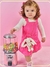 CONJUNTO BODY MANGA LONGA E SALOPETE ROSA NEON