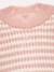BLUSA TRICOT CANELADA LISTRADA BABADINHO ROSA - comprar online