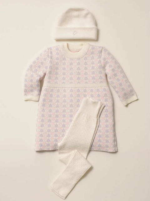 VESTIDO TRICOT JCQUARD MINI FLORES