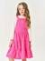 CONJUNTO BLUSA MANGA LONGA E SALOPETE ROSA NEON