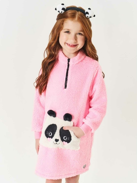 VESTIDO MANGA LONGA ROSA BARBIE