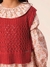 COLETE TRICOT PONTO RENDADO AMARRAÇÃO VERMELHO na internet