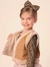 COLETE CURTO PELE COM SUEDE BEGE - comprar online