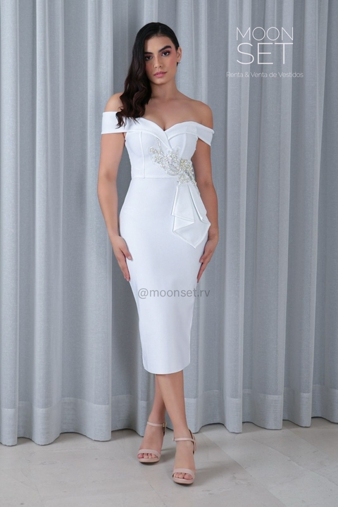 Vestido Midi Spandex Blanco