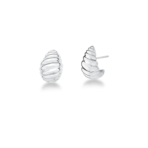 Brinco argola lisa trabalhada com banho de ródio branco 2 cm