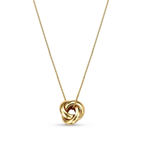 Colar entrelaçado nó liso com banho de ouro 45cm + 5 de extensor