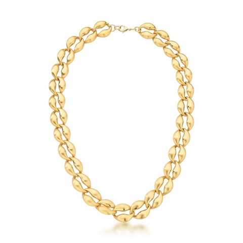 Colar elos acetinados com banho de ouro 45cm + 5 de extensor