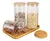 Frasco Vidrio Hermetico Tapa Bamboo 1000ML M CAROL en internet