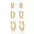 Trio Argolas Cravejadas Semijoia - comprar online