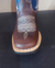 Bota Texana Infantil Cano Médio Couro Bovino Marrom & Marinho com Branco - comprar online