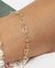 Pulseira Feminina Banhada a Ouro com Elos em Formato de Coração 18k