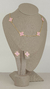 Conjunto Trevo Rosa 40cm Banhado a Ouro 18k