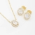 Conjunto com Pingentes Ovais em Zircônias – Banhado a Ouro 18K 45cm - comprar online