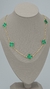 Colar 9 Trevos Verde 70cm Banhado a Ouro 18k