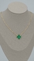 Colar Trevo Verde 40cm Banhado a Ouro 18k