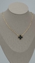 Colar Trevo Preto 40cm Banhado a Ouro 18k