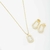 Conjunto Colar e Brincos Dourados com Zircônias 18k