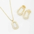 Conjunto Colar e Brincos Dourados com Zircônias 18k - comprar online