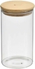 Pote de Vidro com Tampa em Bambu Redondo 390ml